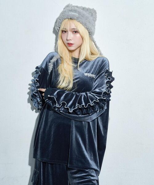 Whinny（ホワイニー）の「Whinny/【2025冬新作♪】オールウェイズシャイニングスターすぅぇ（Tシャツ/カットソー・レディース・グレー/ブルー/ブラック・FREE）」の16枚目の写真