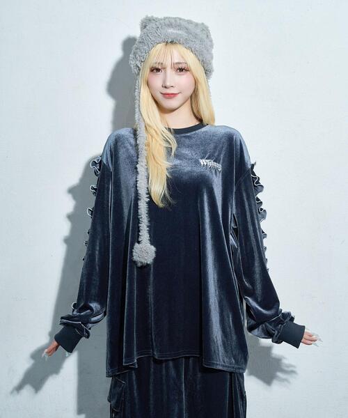 Whinny（ホワイニー）の「Whinny/【2025冬新作♪】オールウェイズシャイニングスターすぅぇ（Tシャツ/カットソー・レディース・グレー/ブルー/ブラック・FREE）」の22枚目の写真