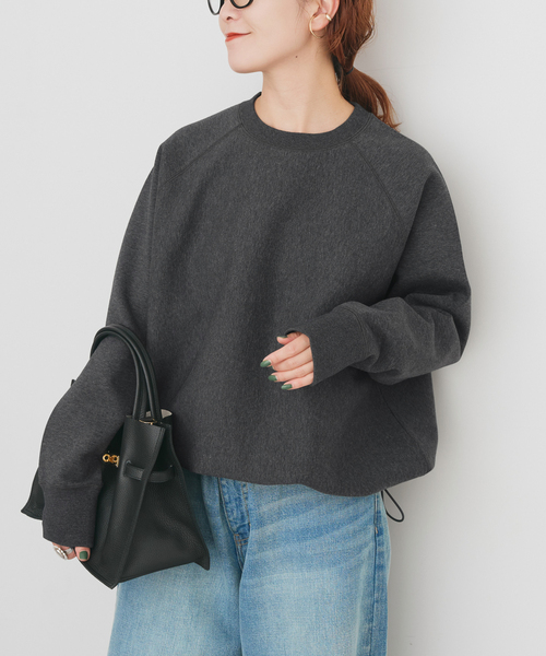 Spick & Span(スピックアンドスパン)の「《新色有り / 追加》ダンボールヘムギャザープルオーバー(Tシャツ/カットソー・レディース・アイボリー/チャコールグレー・FREE)」の5枚目の写真