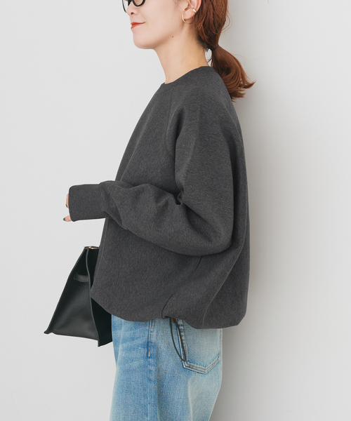 Spick & Span(スピックアンドスパン)の「《新色有り / 追加》ダンボールヘムギャザープルオーバー(Tシャツ/カットソー・レディース・アイボリー/チャコールグレー・FREE)」の6枚目の写真
