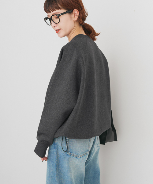 Spick & Span(スピックアンドスパン)の「《新色有り / 追加》ダンボールヘムギャザープルオーバー(Tシャツ/カットソー・レディース・アイボリー/チャコールグレー・FREE)」の7枚目の写真