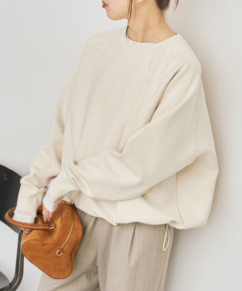 Spick & Span(スピックアンドスパン)の「《新色有り / 追加》ダンボールヘムギャザープルオーバー(Tシャツ/カットソー・レディース・アイボリー/チャコールグレー・FREE)」の12枚目の写真