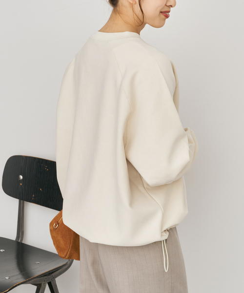 Spick & Span(スピックアンドスパン)の「《新色有り / 追加》ダンボールヘムギャザープルオーバー(Tシャツ/カットソー・レディース・アイボリー/チャコールグレー・FREE)」の14枚目の写真