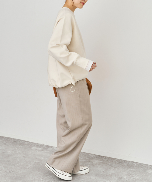 Spick & Span(スピックアンドスパン)の「《新色有り / 追加》ダンボールヘムギャザープルオーバー(Tシャツ/カットソー・レディース・アイボリー/チャコールグレー・FREE)」の16枚目の写真