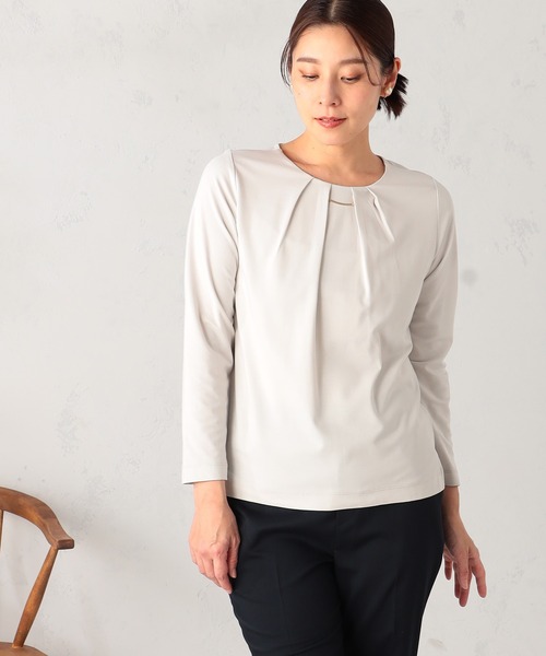 GALLORIA（ギャローリア）の「パーツ付きプルオーバー（Tシャツ/カットソー・レディース・ホワイト/ライトグリーン/ライトベージュ・L/LL/M/S）」の2枚目の写真