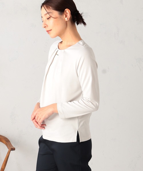 GALLORIA（ギャローリア）の「パーツ付きプルオーバー（Tシャツ/カットソー・レディース・ホワイト/ライトグリーン/ライトベージュ・L/LL/M/S）」の9枚目の写真