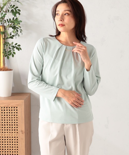 GALLORIA（ギャローリア）の「パーツ付きプルオーバー（Tシャツ/カットソー・レディース・ホワイト/ライトグリーン/ライトベージュ・L/LL/M/S）」の12枚目の写真