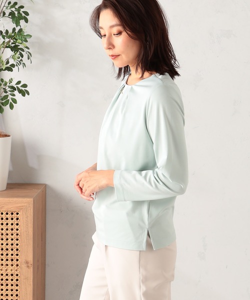 GALLORIA（ギャローリア）の「パーツ付きプルオーバー（Tシャツ/カットソー・レディース・ホワイト/ライトグリーン/ライトベージュ・L/LL/M/S）」の13枚目の写真