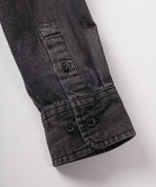 GERRY(ジェリー)の「【70】【GERRY/ジェリー】ワンポイントロゴ刺繍 デニム ボタンダウンシャツ(シャツ/ブラウス・メンズ・ネイビー/ブラック系その他/ブルー/ブラック・M/L/XL)」の6枚目の写真