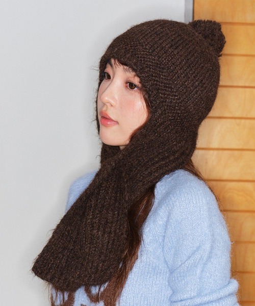 LYEON(リヨン)の「フライトニットキャップ(ニットキャップ/ビーニー・レディース・ブラウン/ブルー/チャコールグレー/グレー・FREE)」の3枚目の写真