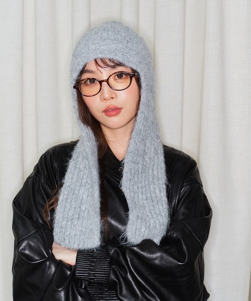 LYEON(リヨン)の「フライトニットキャップ(ニットキャップ/ビーニー・レディース・ブラウン/ブルー/チャコールグレー/グレー・FREE)」の1枚目の写真