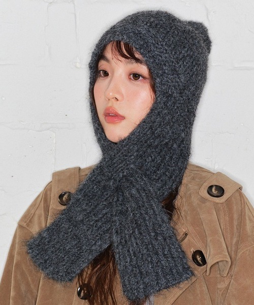 LYEON(リヨン)の「フライトニットキャップ(ニットキャップ/ビーニー・レディース・ブラウン/ブルー/チャコールグレー/グレー・FREE)」の2枚目の写真