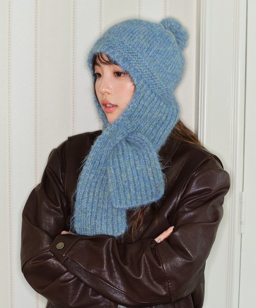 LYEON(リヨン)の「フライトニットキャップ(ニットキャップ/ビーニー・レディース・ブラウン/ブルー/チャコールグレー/グレー・FREE)」の4枚目の写真