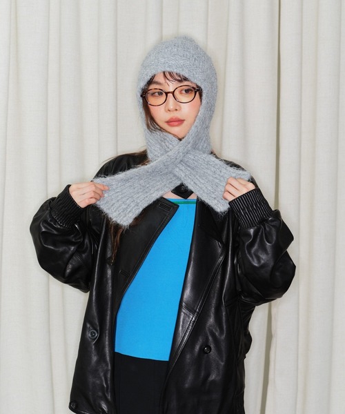 LYEON(リヨン)の「フライトニットキャップ(ニットキャップ/ビーニー・レディース・ブラウン/ブルー/チャコールグレー/グレー・FREE)」の5枚目の写真