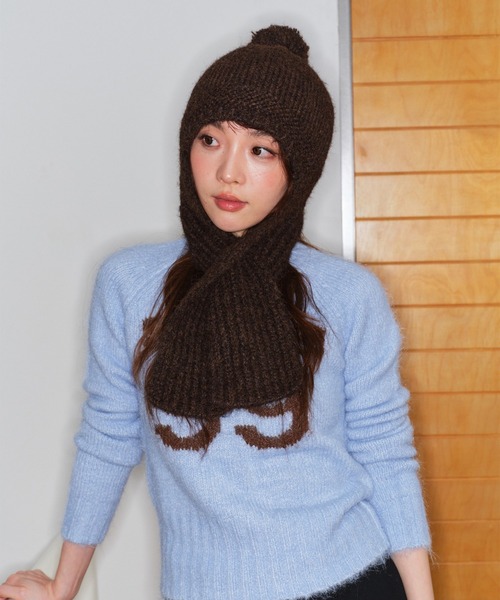 LYEON(リヨン)の「フライトニットキャップ(ニットキャップ/ビーニー・レディース・ブラウン/ブルー/チャコールグレー/グレー・FREE)」の6枚目の写真