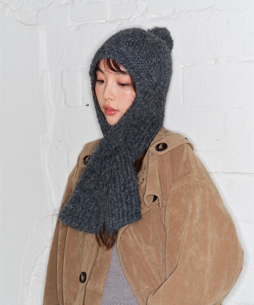 LYEON(リヨン)の「フライトニットキャップ(ニットキャップ/ビーニー・レディース・ブラウン/ブルー/チャコールグレー/グレー・FREE)」の10枚目の写真