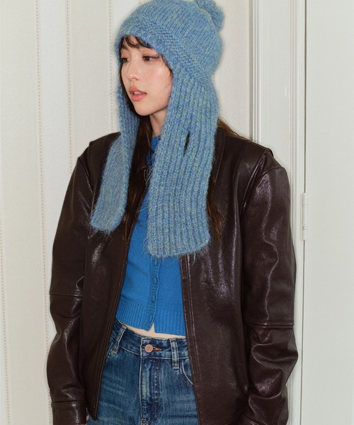 LYEON(リヨン)の「フライトニットキャップ(ニットキャップ/ビーニー・レディース・ブラウン/ブルー/チャコールグレー/グレー・FREE)」の15枚目の写真