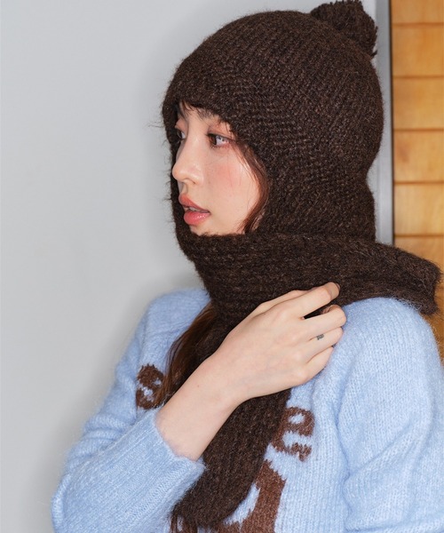 LYEON(リヨン)の「フライトニットキャップ(ニットキャップ/ビーニー・レディース・ブラウン/ブルー/チャコールグレー/グレー・FREE)」の16枚目の写真