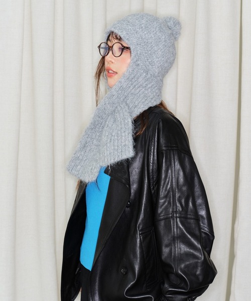 LYEON(リヨン)の「フライトニットキャップ(ニットキャップ/ビーニー・レディース・ブラウン/ブルー/チャコールグレー/グレー・FREE)」の19枚目の写真