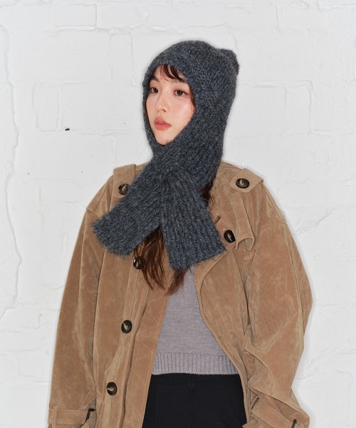 LYEON(リヨン)の「フライトニットキャップ(ニットキャップ/ビーニー・レディース・ブラウン/ブルー/チャコールグレー/グレー・FREE)」の21枚目の写真