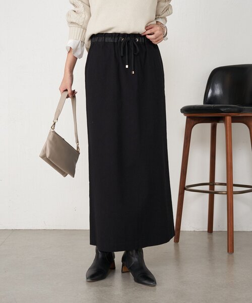 Jena espace merveilleux（ジェナ　エスパスメルヴェイユ）の「【ウエストゴム】ウエストテープメンスカート（スカート・レディース・グレー/オフホワイト/ブラック・FREE）」の3枚目の写真