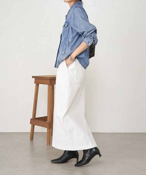 Jena espace merveilleux（ジェナ　エスパスメルヴェイユ）の「【ウエストゴム】ウエストテープメンスカート（スカート・レディース・グレー/オフホワイト/ブラック・FREE）」の6枚目の写真