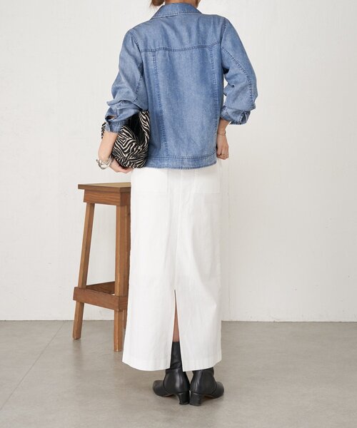 Jena espace merveilleux（ジェナ　エスパスメルヴェイユ）の「【ウエストゴム】ウエストテープメンスカート（スカート・レディース・グレー/オフホワイト/ブラック・FREE）」の7枚目の写真