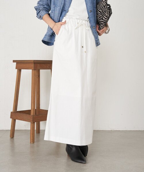 Jena espace merveilleux（ジェナ　エスパスメルヴェイユ）の「【ウエストゴム】ウエストテープメンスカート（スカート・レディース・グレー/オフホワイト/ブラック・FREE）」の10枚目の写真