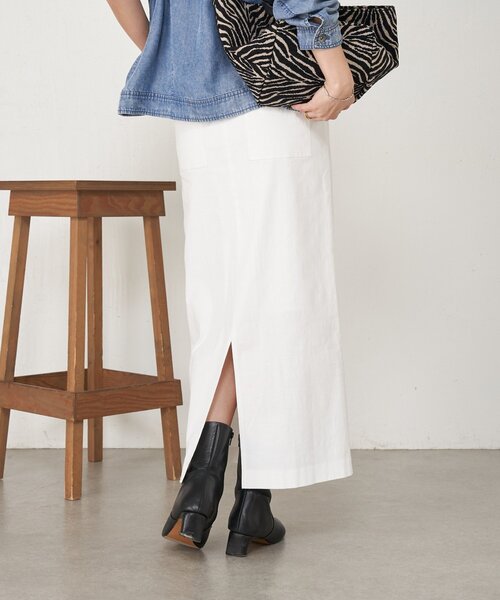 Jena espace merveilleux（ジェナ　エスパスメルヴェイユ）の「【ウエストゴム】ウエストテープメンスカート（スカート・レディース・グレー/オフホワイト/ブラック・FREE）」の12枚目の写真