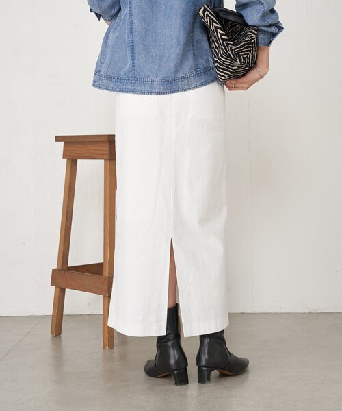 Jena espace merveilleux（ジェナ　エスパスメルヴェイユ）の「【ウエストゴム】ウエストテープメンスカート（スカート・レディース・グレー/オフホワイト/ブラック・FREE）」の13枚目の写真