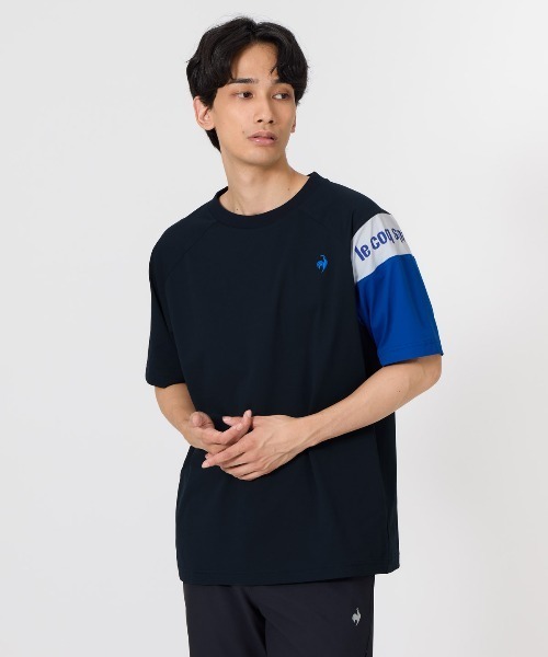 le coq sportif（ルコックスポルティフ）の「ヘランカサンスクリーン半袖Tシャツ(遮熱)（Tシャツ/カットソー・メンズ・ネイビー/ホワイト/ブルー・XL/L/M/XXL/S）」の2枚目の写真