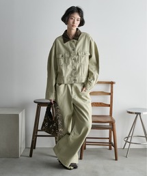 THE YOn（ザヨン）の「カーブスリーブクロップドジャケット　デニム/ツイル（デニムジャケット）」