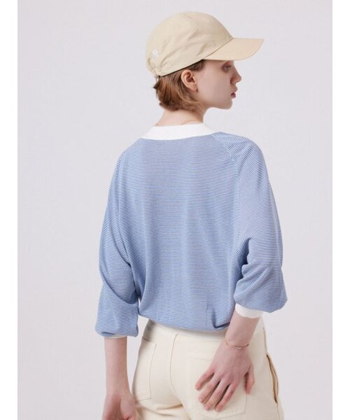 AYIHOLIC CASHMERE(アイホリックカシミア)の「パフロングスリーブストライプワイカーディガン(カーディガン/ボレロ・レディース・その他・FREE)」の2枚目の写真
