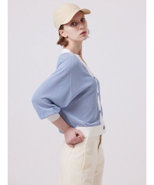AYIHOLIC CASHMERE(アイホリックカシミア)の「パフロングスリーブストライプワイカーディガン(カーディガン/ボレロ・レディース・その他・FREE)」の3枚目の写真