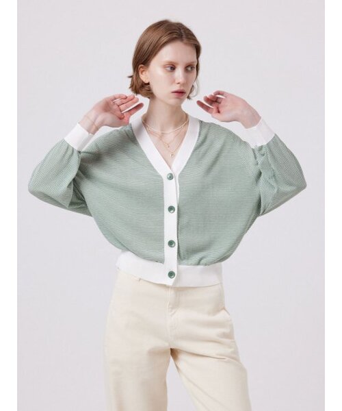 AYIHOLIC CASHMERE(アイホリックカシミア)の「パフロングスリーブストライプワイカーディガン(カーディガン/ボレロ・レディース・その他・FREE)」の5枚目の写真