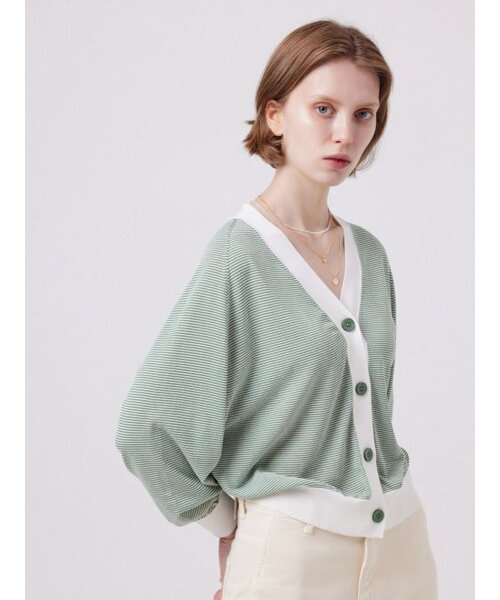 AYIHOLIC CASHMERE(アイホリックカシミア)の「パフロングスリーブストライプワイカーディガン(カーディガン/ボレロ・レディース・その他・FREE)」の6枚目の写真