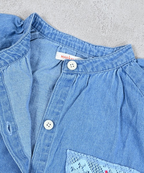 MARKEY'S（マーキーズ）の「レースポイントデニムブラウス（シャツ/ブラウス・キッズ・ライトブルー/ネイビー・150/140/120/110/100/90/130）」の16枚目の写真