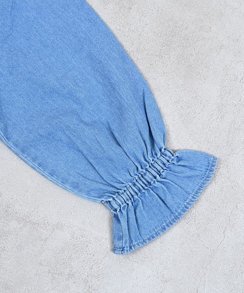 MARKEY'S（マーキーズ）の「レースポイントデニムブラウス（シャツ/ブラウス・キッズ・ライトブルー/ネイビー・150/140/120/110/100/90/130）」の17枚目の写真