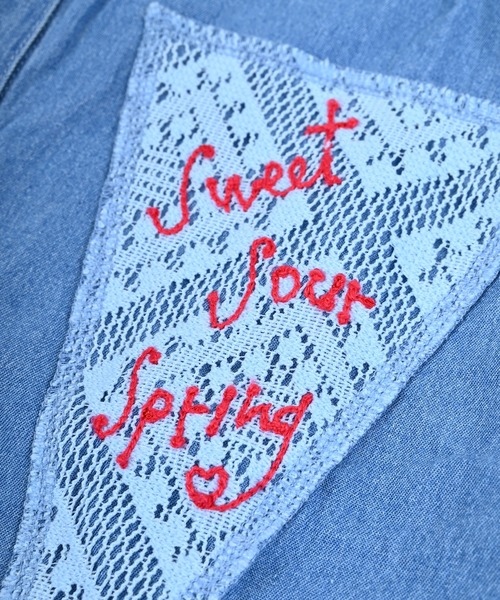 MARKEY'S（マーキーズ）の「レースポイントデニムブラウス（シャツ/ブラウス・キッズ・ライトブルー/ネイビー・150/140/120/110/100/90/130）」の19枚目の写真