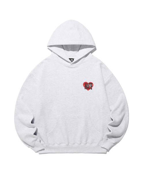 NICE GHOST CLUB(ナイスゴーストクラブ)の「HATE HEART LOGO HOODIE_LIGHT GREY(NG2EFUM428A)(パーカー・レディース・その他・M/L)」の1枚目の写真