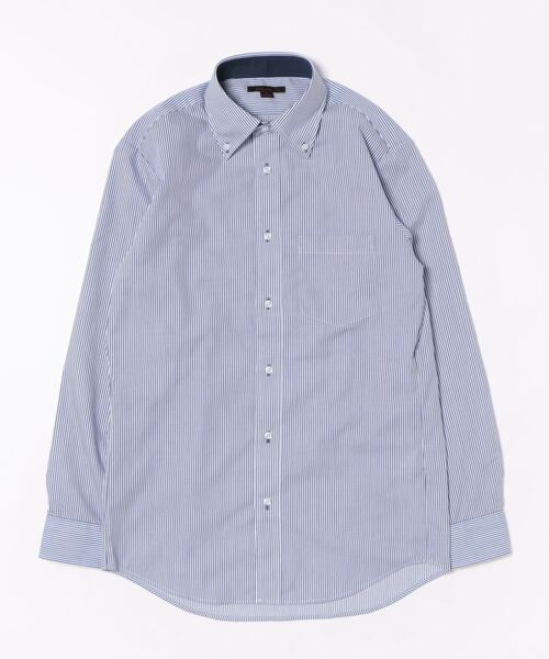 m.f.editorial（エムエフエディトリアル）の「【綿混 ノンアイロン】m.f.エディトリアル メンズ  ボタンダウン ビジネスドレス長袖シャツ（シャツ/ブラウス・メンズ・ネイビー・首回り43cm-裄丈82cm/首回り43cm-裄丈86cm/首回り45cm-裄丈86cm/首回り37cm-裄丈80cm/首回り39cm-裄丈80cm/首回り39cm-裄丈84cm/首回り41cm-裄丈82cm/首回り41cm-裄丈86cm）」の2枚目の写真