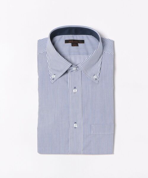 m.f.editorial（エムエフエディトリアル）の「【綿混 ノンアイロン】m.f.エディトリアル メンズ  ボタンダウン ビジネスドレス長袖シャツ（シャツ/ブラウス・メンズ・ネイビー・首回り43cm-裄丈82cm/首回り43cm-裄丈86cm/首回り45cm-裄丈86cm/首回り37cm-裄丈80cm/首回り39cm-裄丈80cm/首回り39cm-裄丈84cm/首回り41cm-裄丈82cm/首回り41cm-裄丈86cm）」の4枚目の写真