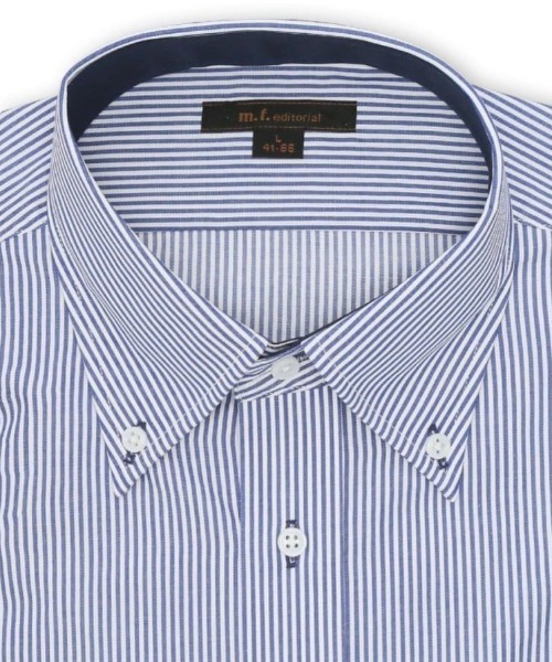 m.f.editorial（エムエフエディトリアル）の「【綿混 ノンアイロン】m.f.エディトリアル メンズ  ボタンダウン ビジネスドレス長袖シャツ（シャツ/ブラウス・メンズ・ネイビー・首回り43cm-裄丈82cm/首回り43cm-裄丈86cm/首回り45cm-裄丈86cm/首回り37cm-裄丈80cm/首回り39cm-裄丈80cm/首回り39cm-裄丈84cm/首回り41cm-裄丈82cm/首回り41cm-裄丈86cm）」の8枚目の写真