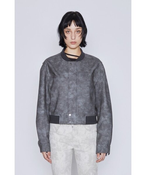 AFTERHOURS(アフターアワーズ)の「LEATHER BOMBER JACKET (CHARCOAL)(ライダースジャケット・レディース・その他・FREE)」の1枚目の写真