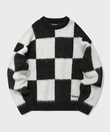Fallett（ファレット）の「チェックボードニットブラック（ニット/セーター）」