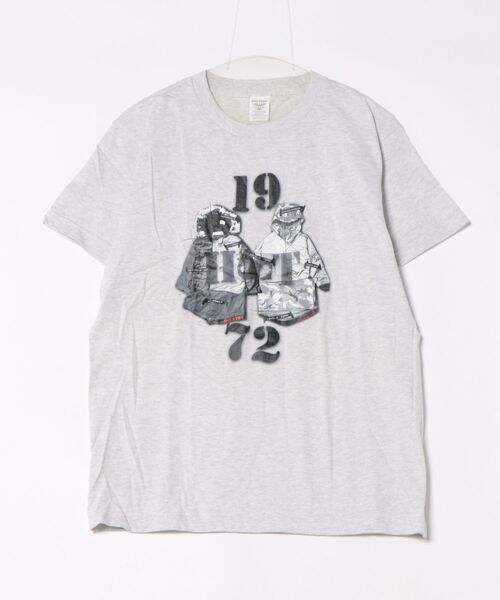 HOUSTON(ヒューストン)の「【HOUSTON】プリントTシャツ(Tシャツ/カットソー・メンズ・オートミール/グレー・LARGE/X-LARGE/MEDIUM/XX-LARGE)」の2枚目の写真