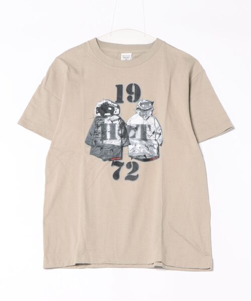 HOUSTON(ヒューストン)の「【HOUSTON】プリントTシャツ(Tシャツ/カットソー・メンズ・オートミール/グレー・LARGE/X-LARGE/MEDIUM/XX-LARGE)」の1枚目の写真