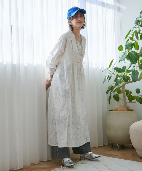 Remind me and forever(リマインドミーアンドフォーエバー)の「【nane】【India series】ジャガードレースワンピース(ワンピース・レディース・ブラック/アイボリー・FREE)」の1枚目の写真