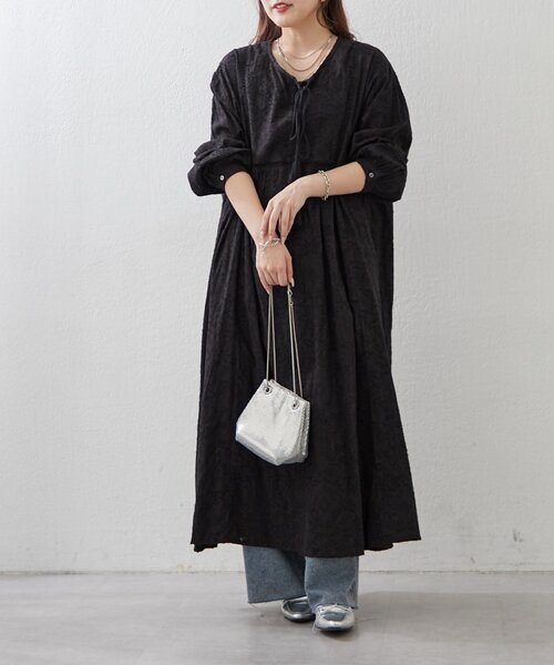 Remind me and forever(リマインドミーアンドフォーエバー)の「【nane】【India series】ジャガードレースワンピース(ワンピース・レディース・ブラック/アイボリー・FREE)」の22枚目の写真