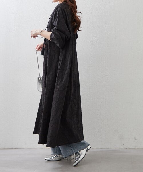 Remind me and forever(リマインドミーアンドフォーエバー)の「【nane】【India series】ジャガードレースワンピース(ワンピース・レディース・ブラック/アイボリー・FREE)」の21枚目の写真